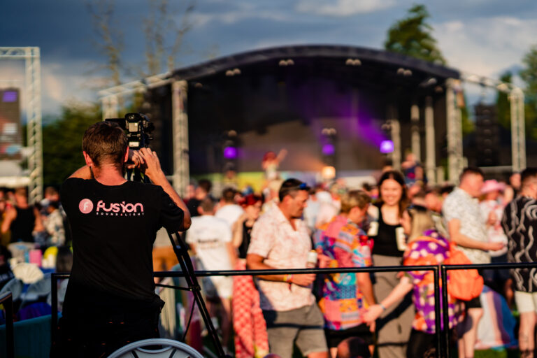 Video engineer streaming the live act